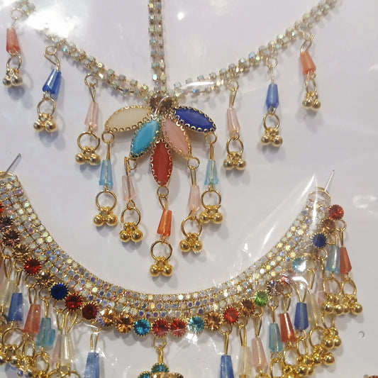 Rainbow Pearl Jewelry Set - Multicolor Pearl Necklace & Earrings for Women