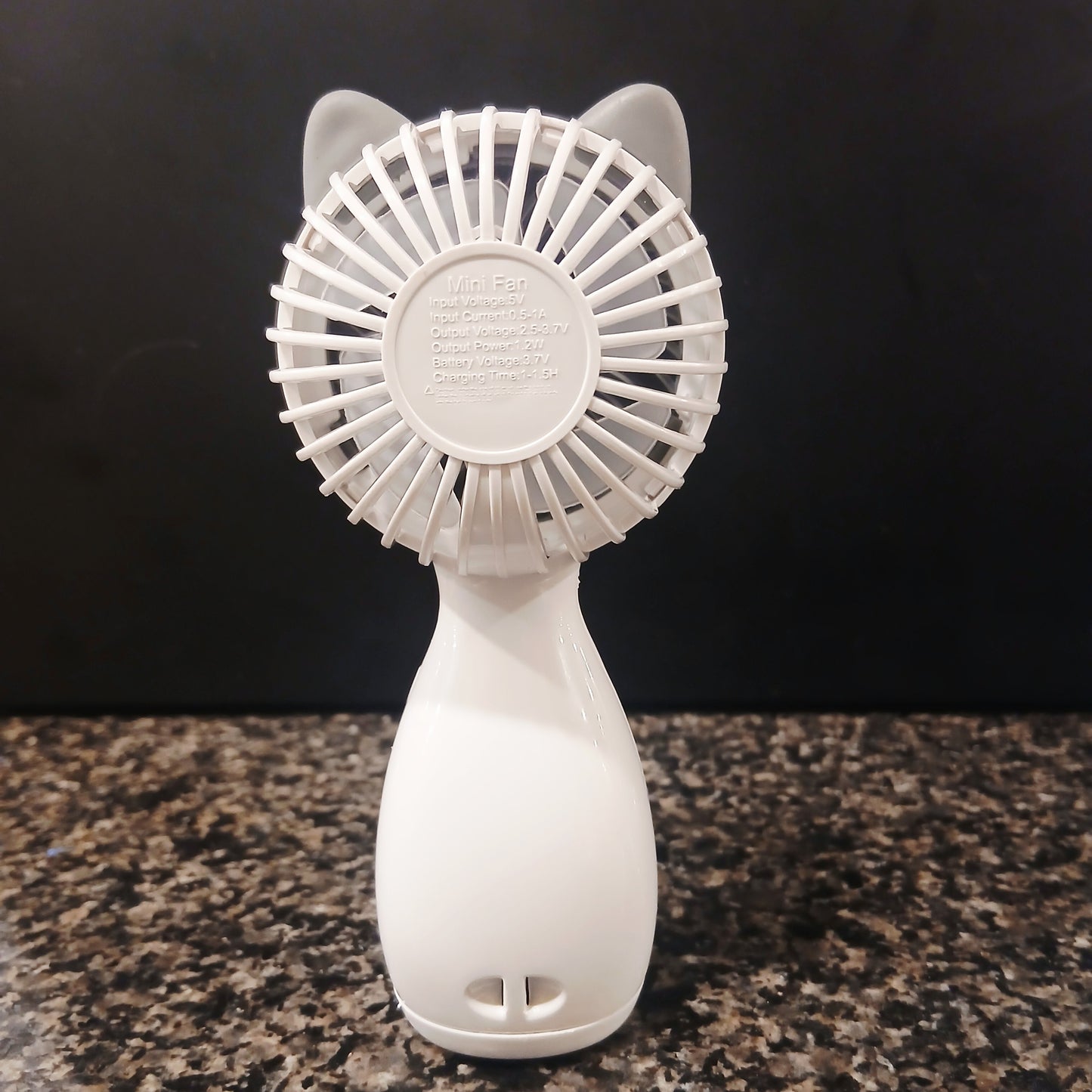 Kawaii Cat Head Mini Fan – USB Rechargeable Cute Portable Fan | 3 Speeds, LED Light, Built-in Battery | Adorable Handheld Fan for Girls, Kids, Travel & Home (Smart Cart Pakistan)
