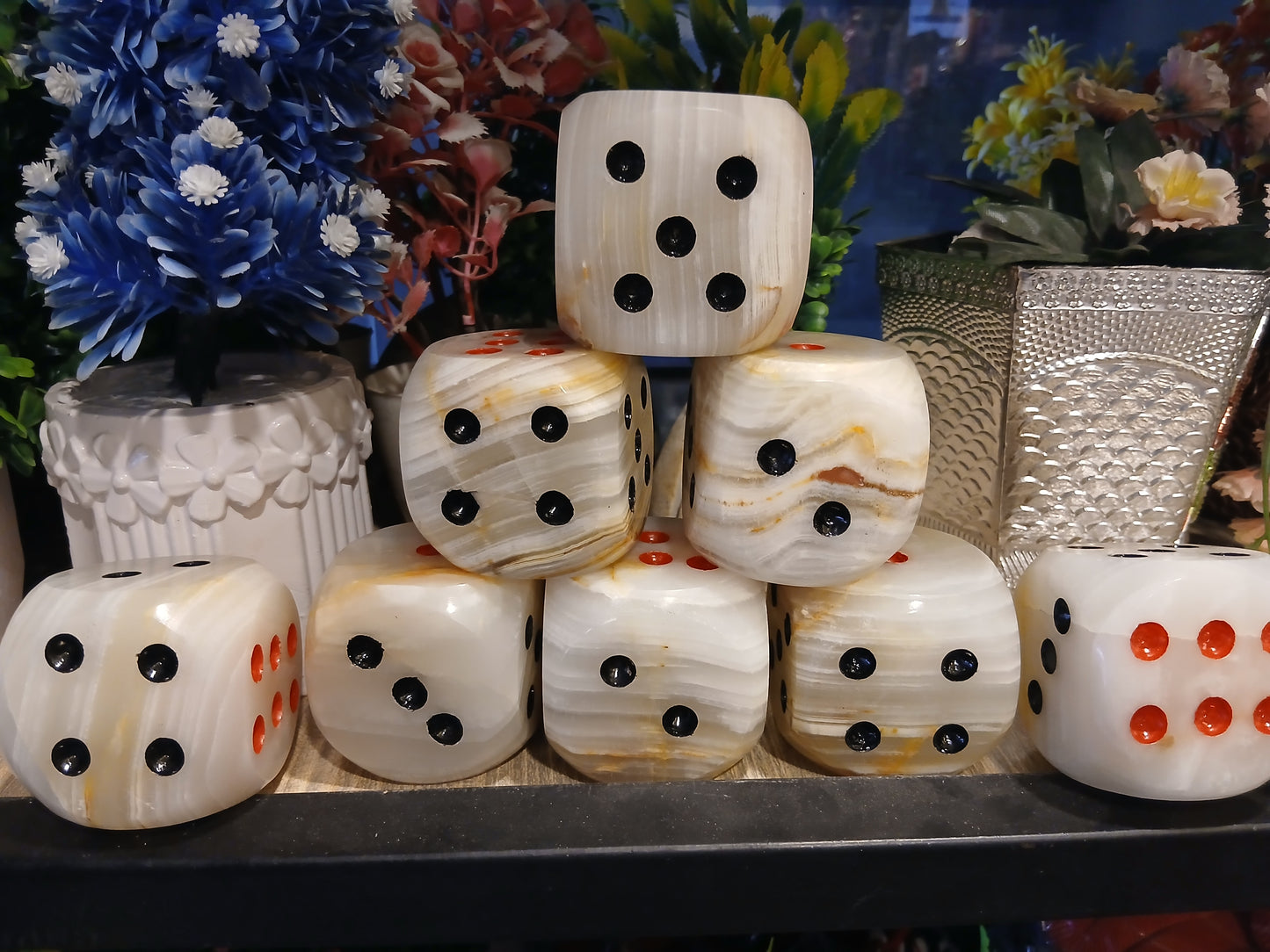 Onyx Dice Original Marble Stone Paperweight Luxury Decor
