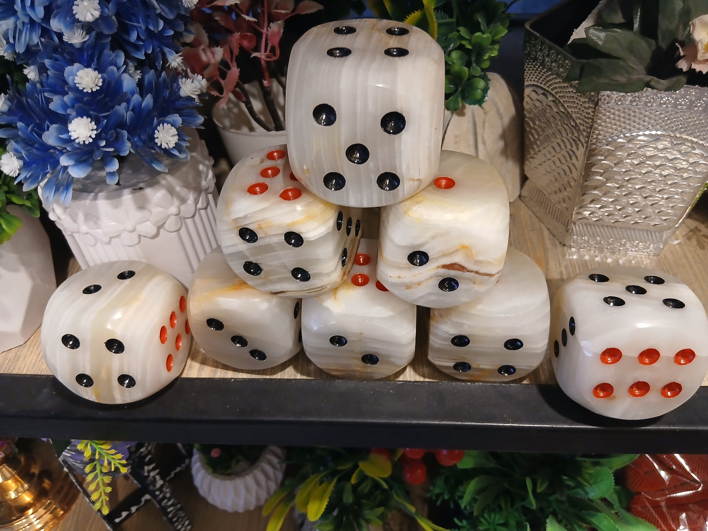 Onyx Dice Original Marble Stone Paperweight Luxury Decor