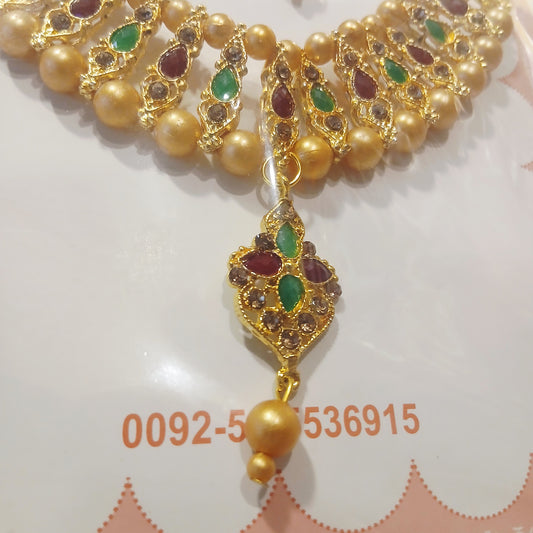 Multicolor Stone Jewelry Set – Handmade Ethnic Necklace & Earrings