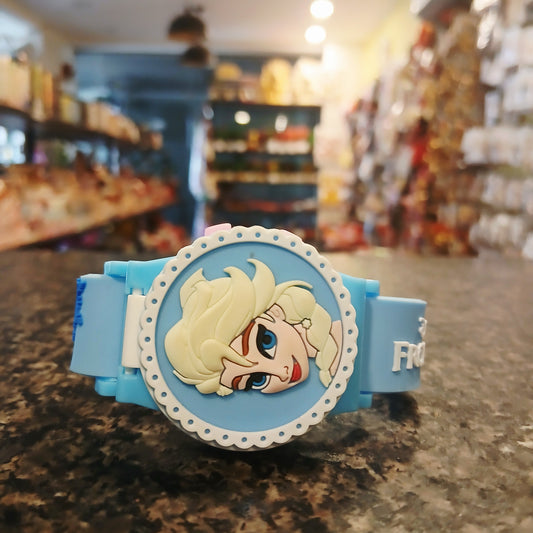 Frozen-Inspired Light Blue Girls Watch – Sparkling Elsa Digital Watch for Kids