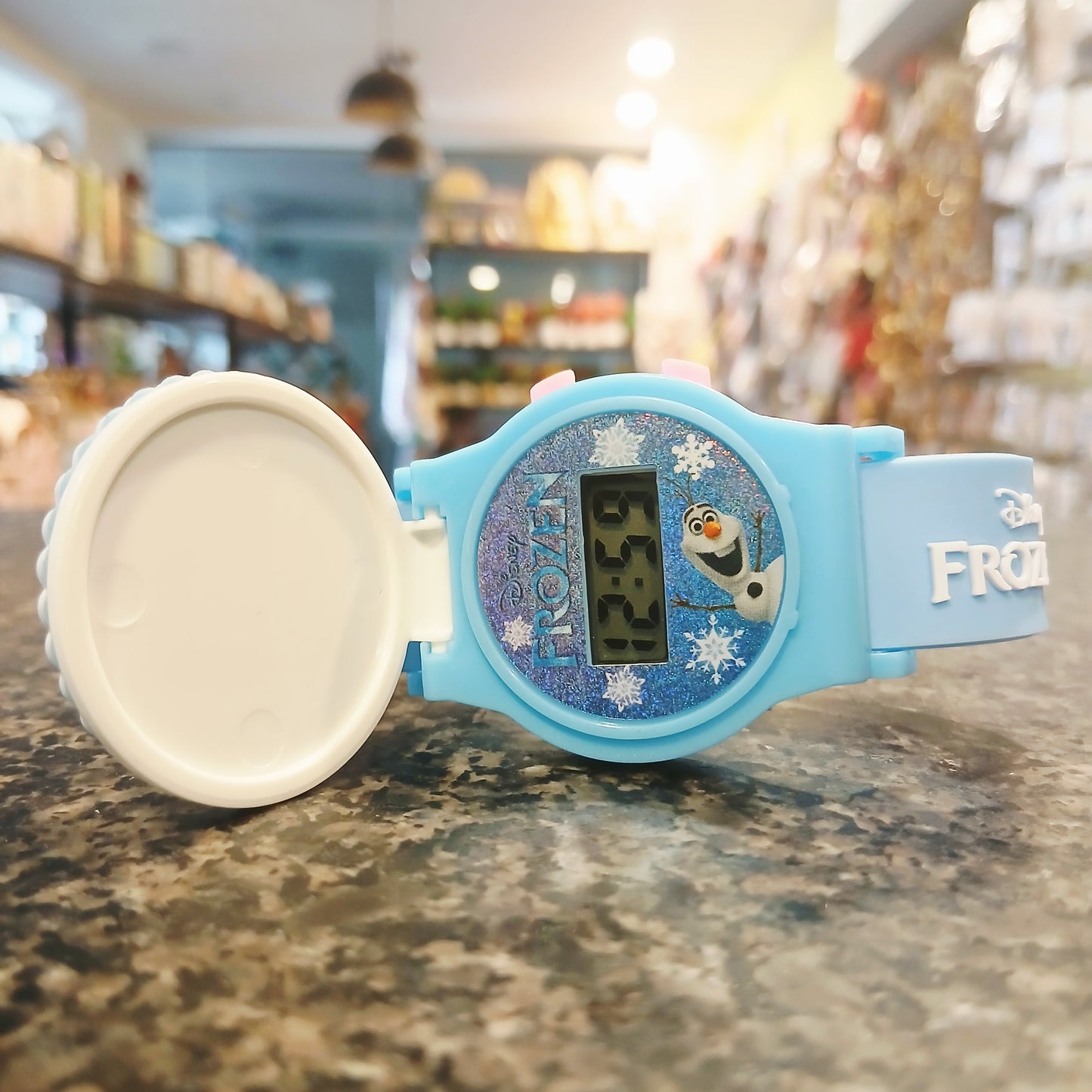 Frozen-Inspired Light Blue Girls Watch – Sparkling Elsa Digital Watch for Kids