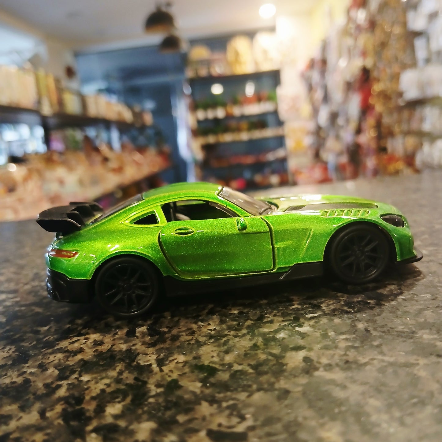 Emerald Speedster – Metallic Green Racing Car Toy with Working Doors (Alloy Pull-Back Action)