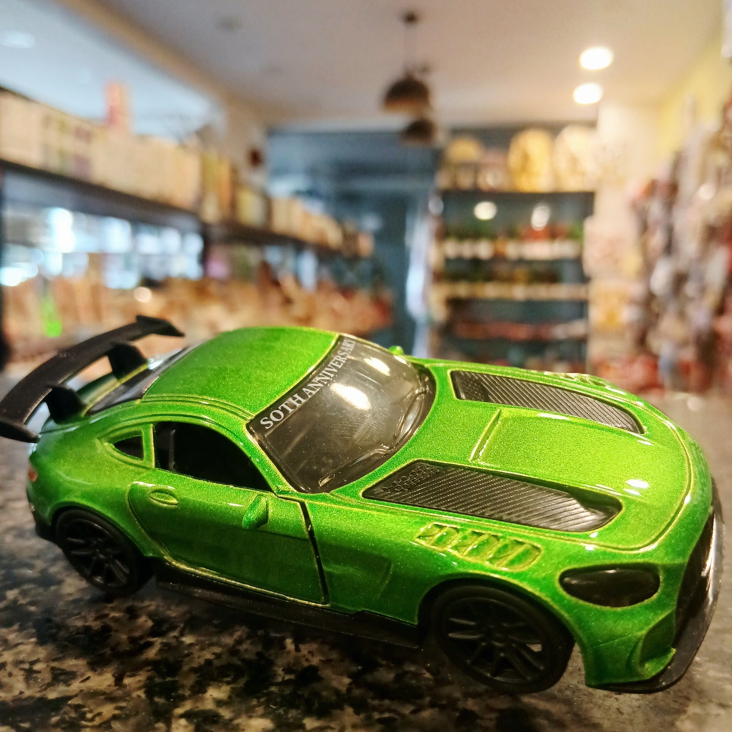 Emerald Speedster – Metallic Green Racing Car Toy with Working Doors (Alloy Pull-Back Action)