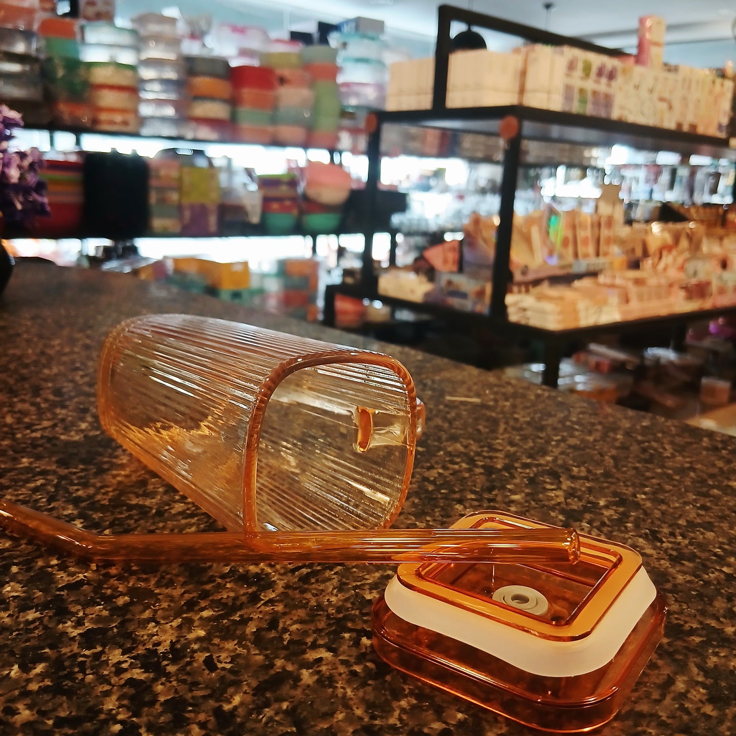 Elegant Square Glass Straw Cup – Premium Borosilicate with Glass Lid