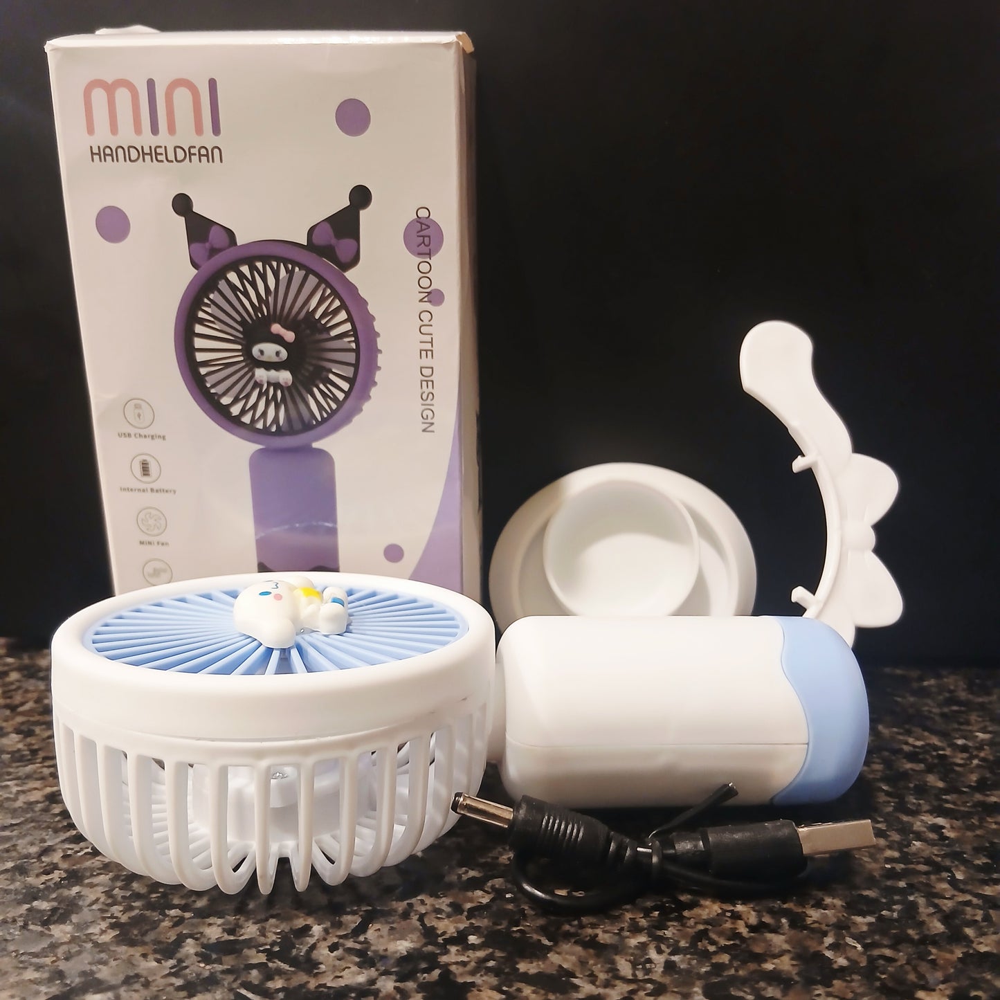 Portable Mini Hand Fan – USB Rechargeable, Personal Cooling Fan with Built-in Cable | Pocket-Sized Fan for Office, Travel, Home | Fast Charging & Lightweight (Smart Cart Pakistan)