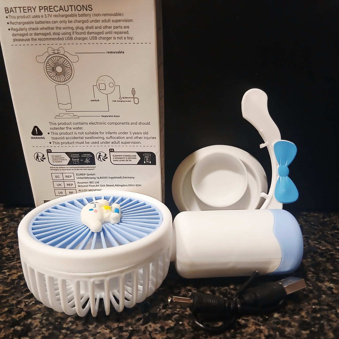 Portable Mini Hand Fan – USB Rechargeable, Personal Cooling Fan with Built-in Cable | Pocket-Sized Fan for Office, Travel, Home | Fast Charging & Lightweight (Smart Cart Pakistan)