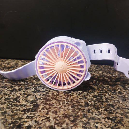 Smart Wearable Wrist Fan – Portable Watch-Style Hand Fan | USB Rechargeable, 3 Speeds, Lightweight & Hands-Free Cooling | Perfect for Travel, Office, Outdoor (Smart Cart Pakistan)