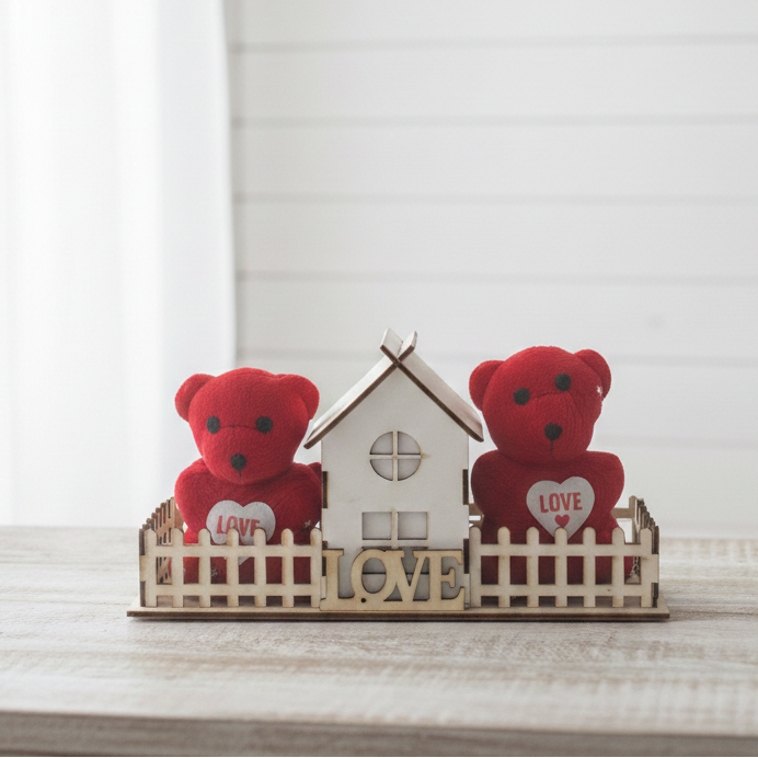 "Love & Home" Dual-Plush Keepsake Display