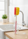 Long-Handle Bottle & Glass Cleaning Sponge | Ergonomic Kitchen Scrub Brush