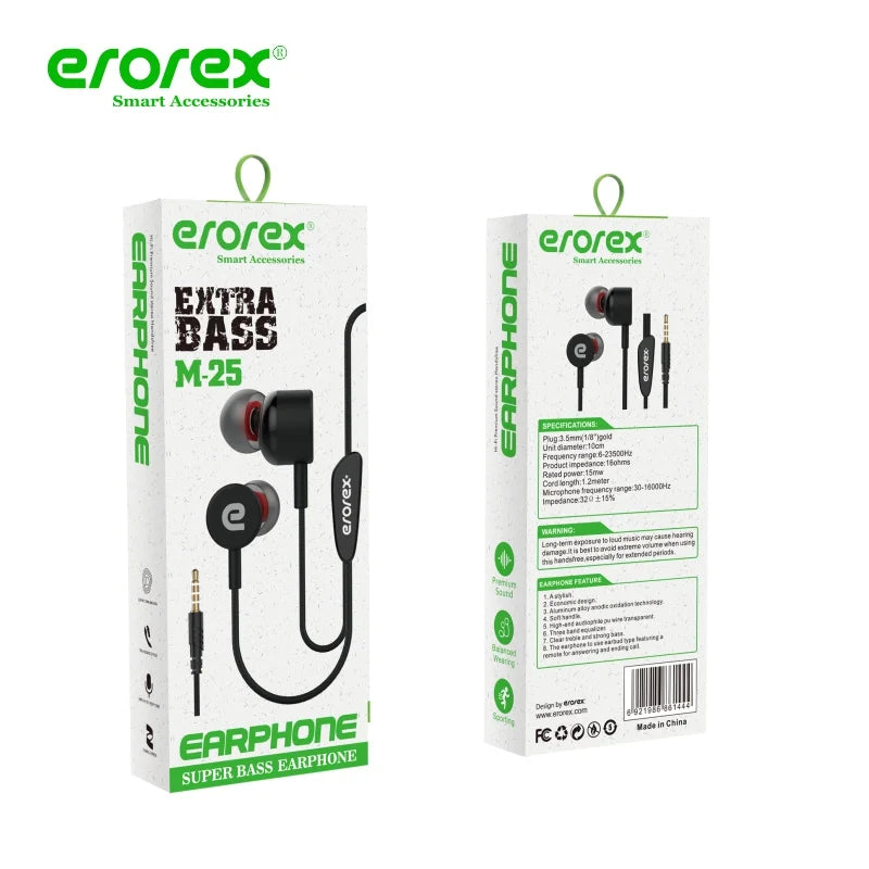 Erorex M25 Hands-Free Earphone – Premium Sound & Comfort
