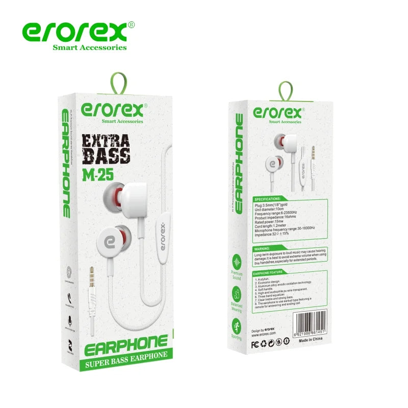 Erorex M25 Hands-Free Earphone – Premium Sound & Comfort