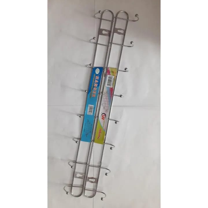 Heavy-Duty Stainless Steel Multi-Hook Wall Rack