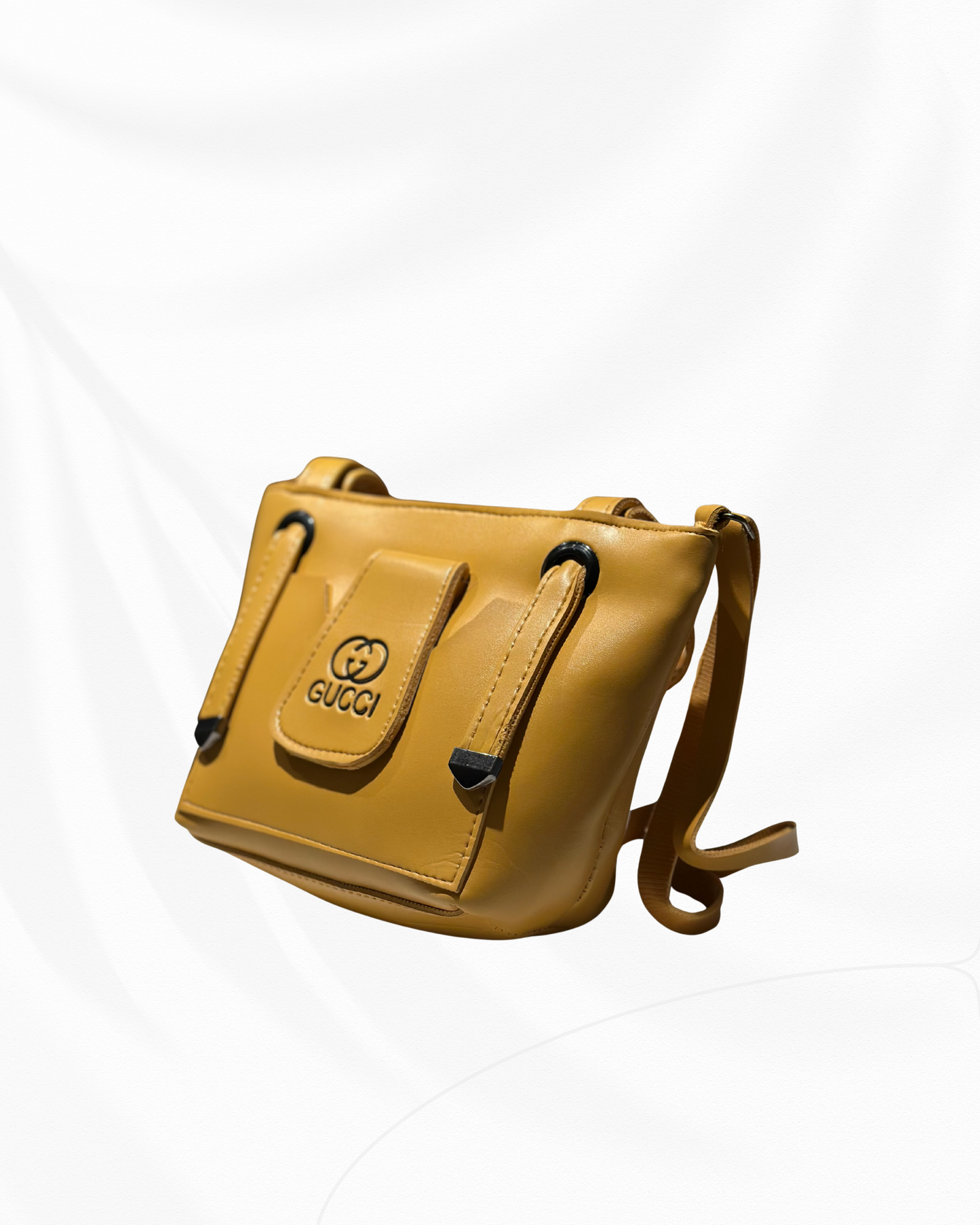 Trendy Mustard Yellow Handbag with Front Flap Design