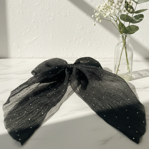Carbo Celestial Mesh Bow Barrette