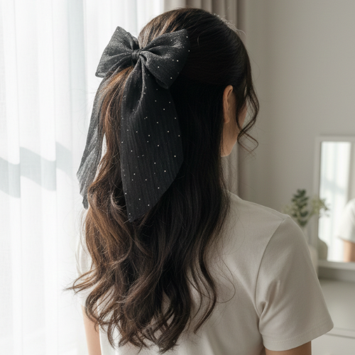 Carbo Celestial Mesh Bow Barrette