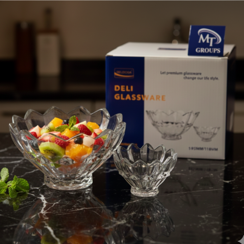 Delisoga Elegant Lotus Glass Bowl Set