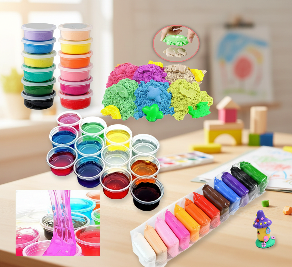 Kids Soft Clay &amp; Slime Modeling Set | Colorful Creative Play Dough for Children