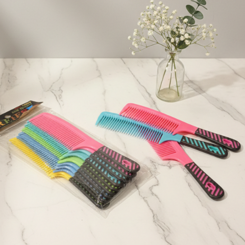 Carbon Vibrant Gradient Tail Comb (12-Piece Professional Set)