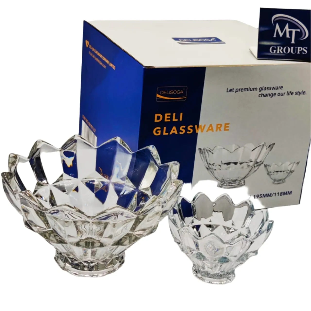 Delisoga Elegant Lotus Glass Bowl Set