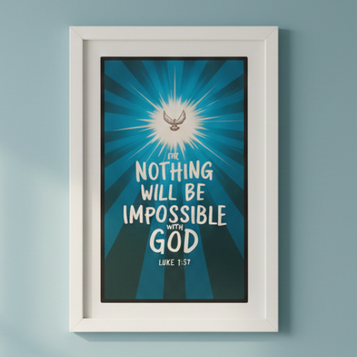 "Nothing Is Impossible with God" Inspirational Framed Art
