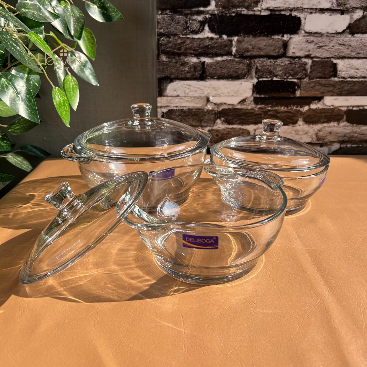 Elegant Glass Casserole Set with Lids