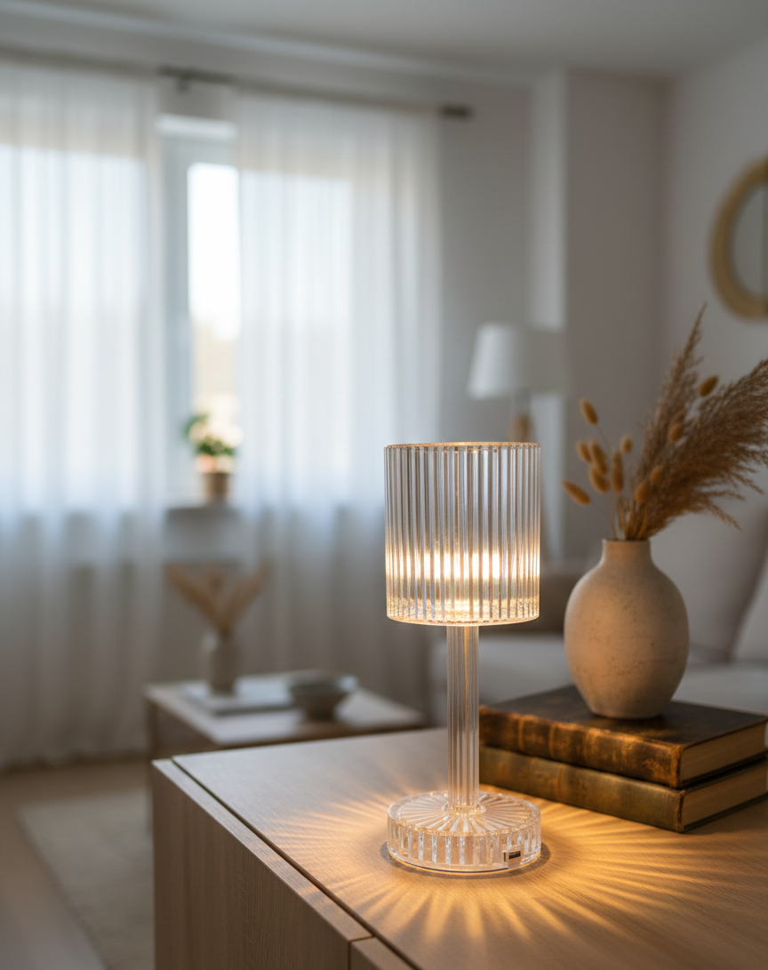 Prism Ribbed Crystal Ambient Lamp