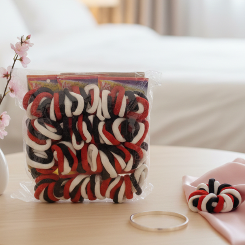 Tricolor Twisted Cotton Hair Tie Collection