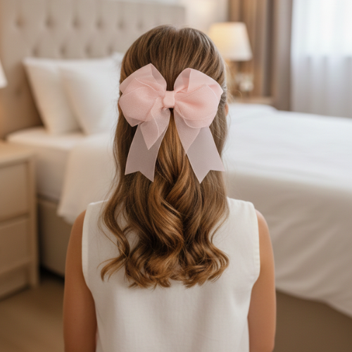 Pastel Blossom Organza Statement Bow