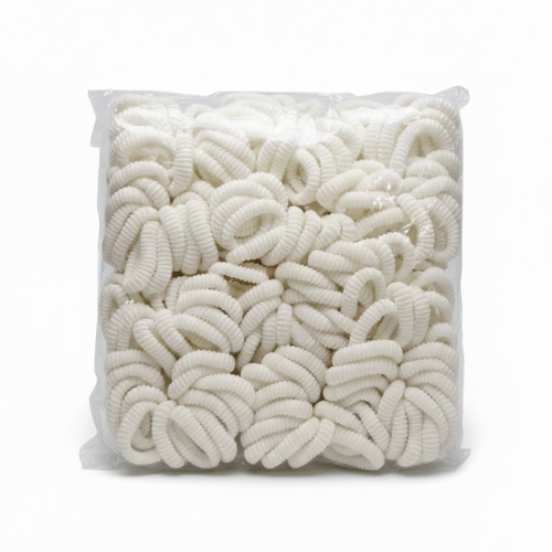 Cloud-White Seamless Cotton Hair Tie Collection