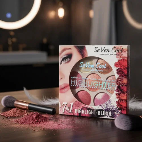 7 in 1 Highligter Blusher , Extra Shimmer Super Shiny Powder