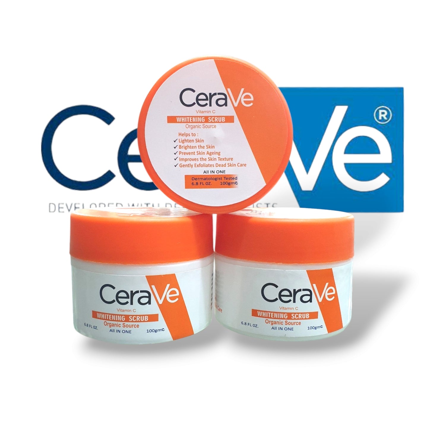 CeraVe Vitamin C Brightening Scrub – 100gm | Organic Source + Exfoliating Glow