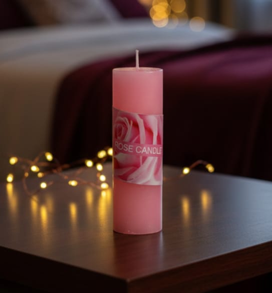 Velvet Petals Rose Scented Pillar Candle